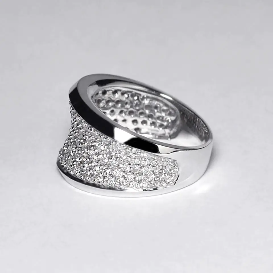 White Womens Diamond Wide Wedding Band Gold 1.36 Ct 14 Mm Ring